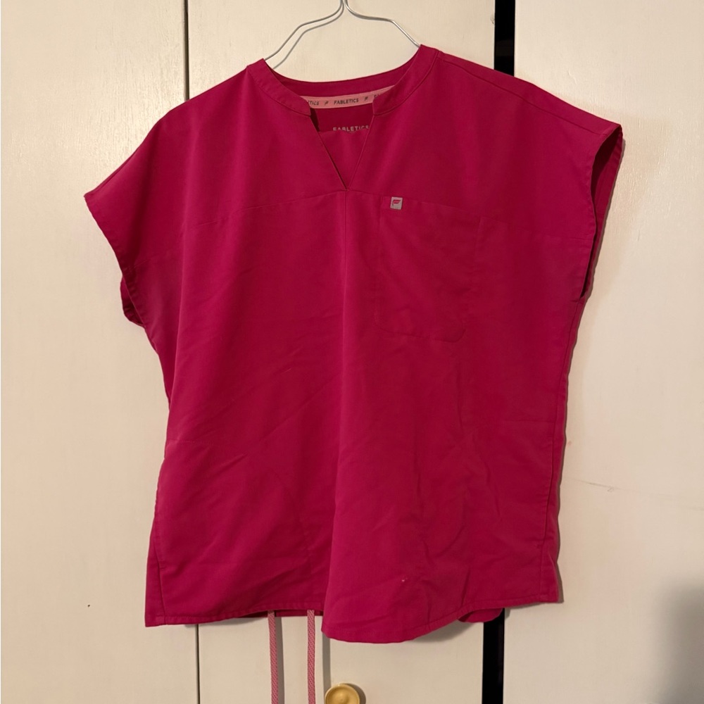 Fabletics Vibrant Pink Oversize Top LARGE & Wide Leg Bottoms LARGE